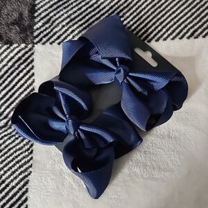 Pair Navy Holiday 6" Bows